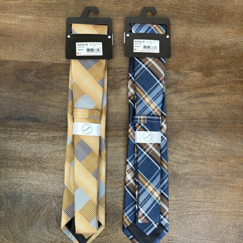 NWT‎ Bespoke Mens Tie PAIR OF 2 Workwear Business Formal - Picture 3 of 9